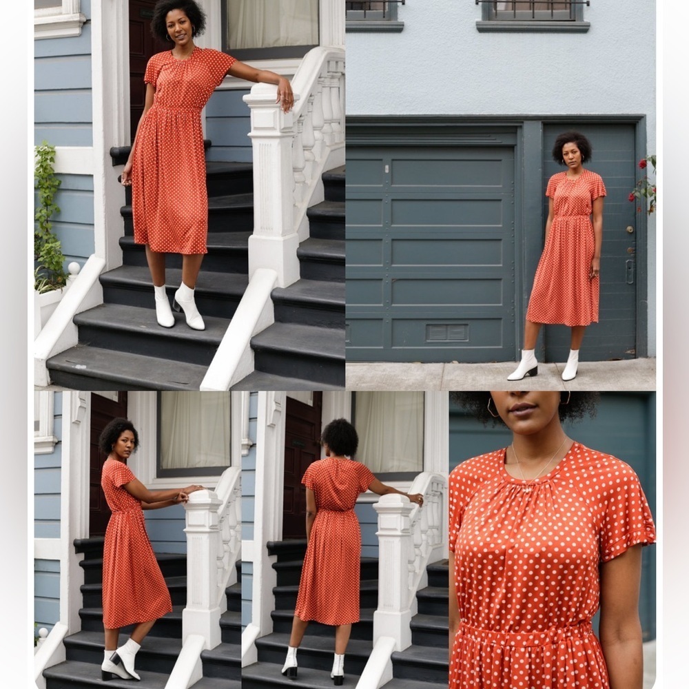 STINE GOYA Caitlin Dress Polka Dot Midi Size Medium